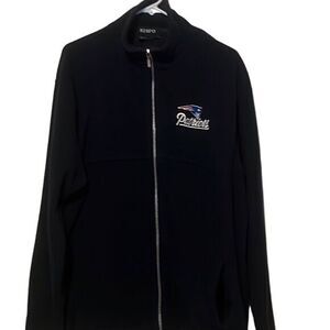 New England Patriots Kenpo mens jacket XL full zip black fleece‎ logo pockets